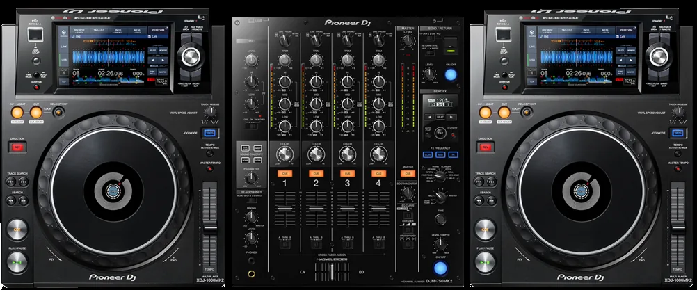 Pioneer DJ XDJ-1000MK2 pair with DJM mixer
